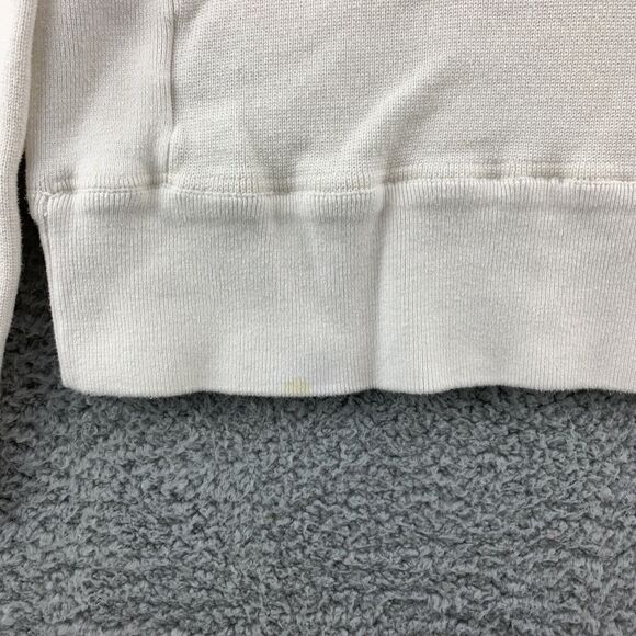 Nautica Mens Sweater Size XXL Ivory Heavyweight Spellout Embroidered Banded Hem - Picture 10 of 12